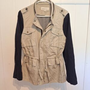 Daniel Rainn Women's Beige and Black Safari Jacket Size M Very Good Comdition